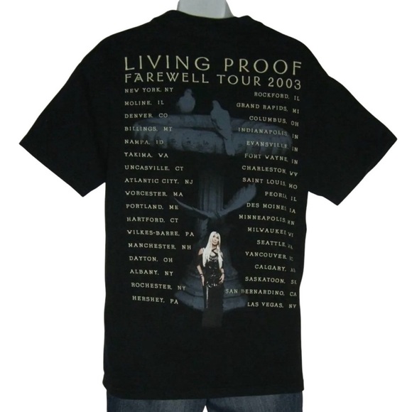 Vintage Cher Tee y2k Living Proof Tour 2003 Black Noughties alt Gothic Goth 00's - Picture 4 of 11
